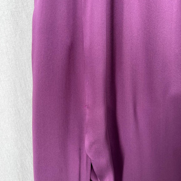 FLEUR DU MAL Dress Womens Small Purple Silk Halter Maxi High Slit Surplice - Picture 12 of 16